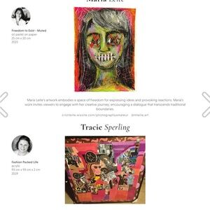 Pink and Black Abstract Painting with Stylized Face